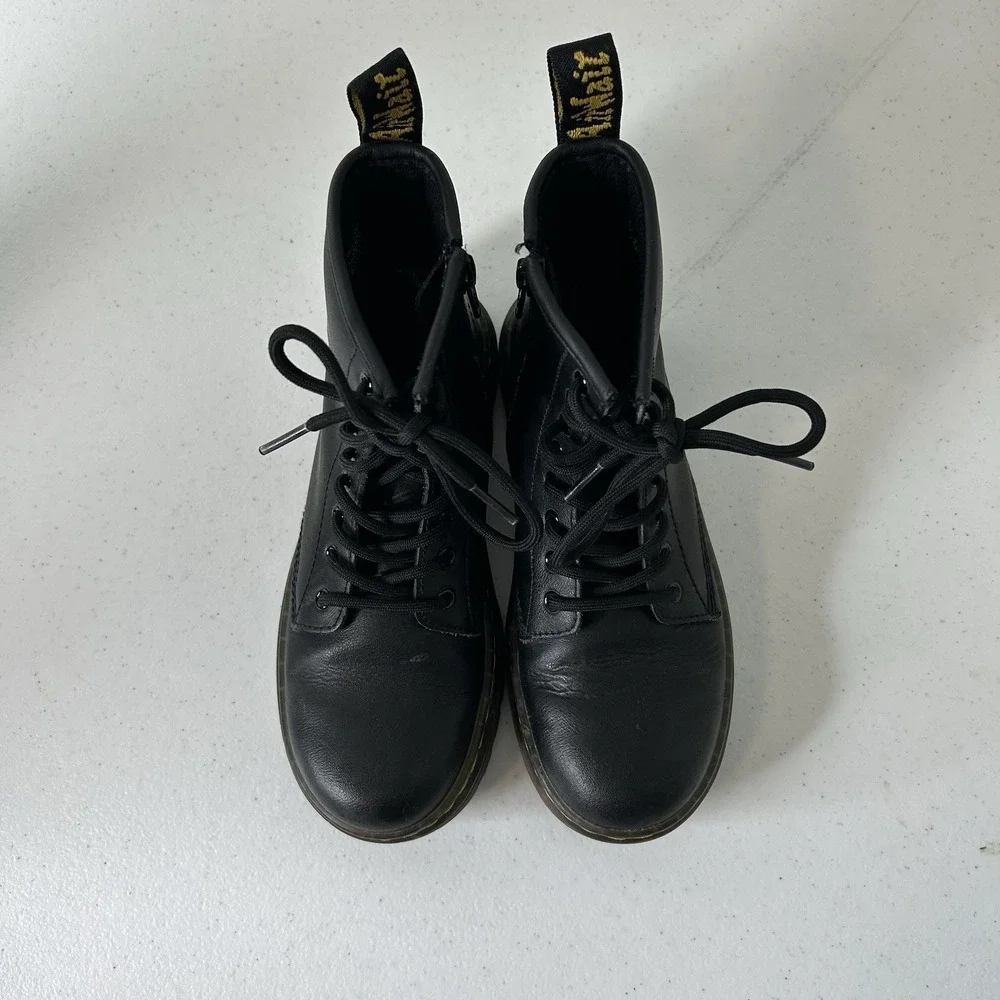 Doc Martens Boots Kids 2 Zavala J Leather Combat Black